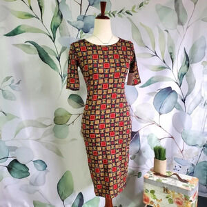 LULAROE | Julia in Warm Squares sz XXS